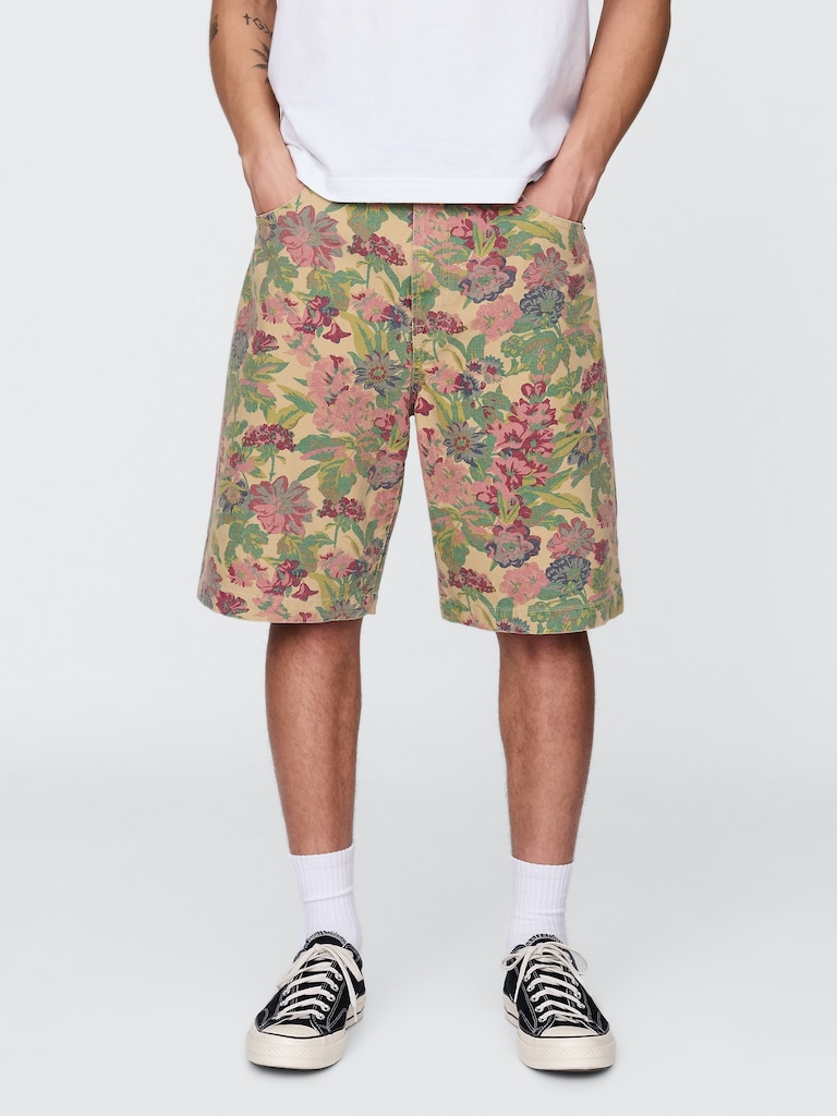 Floral Canvas Shorts