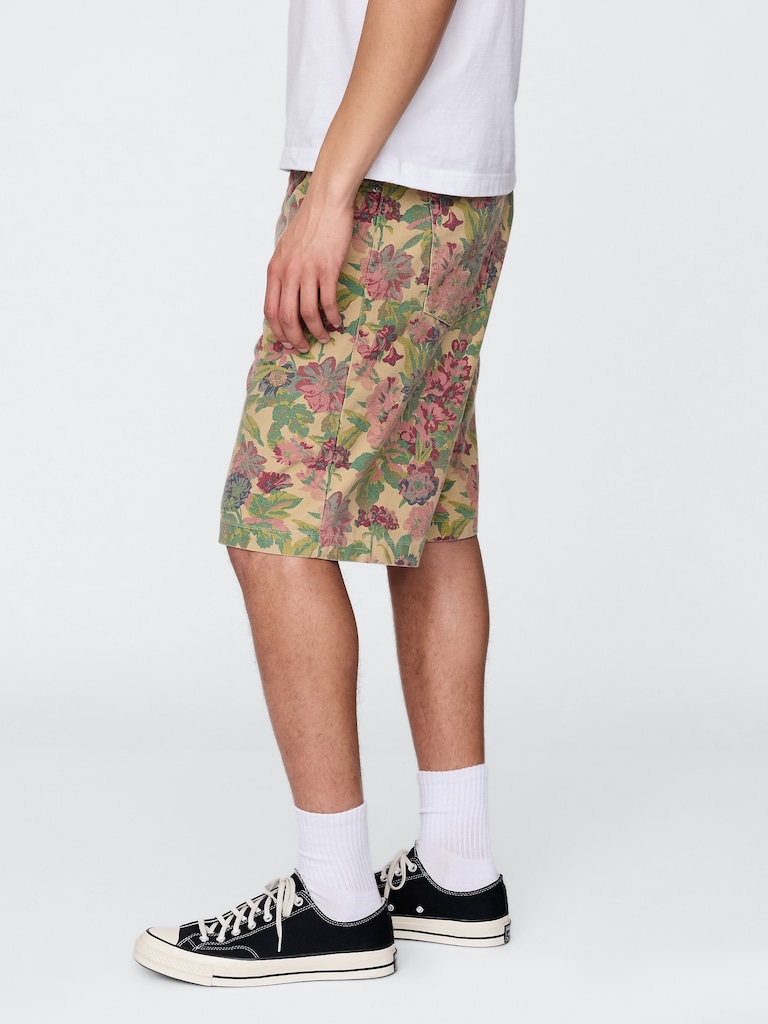 Floral Canvas Shorts