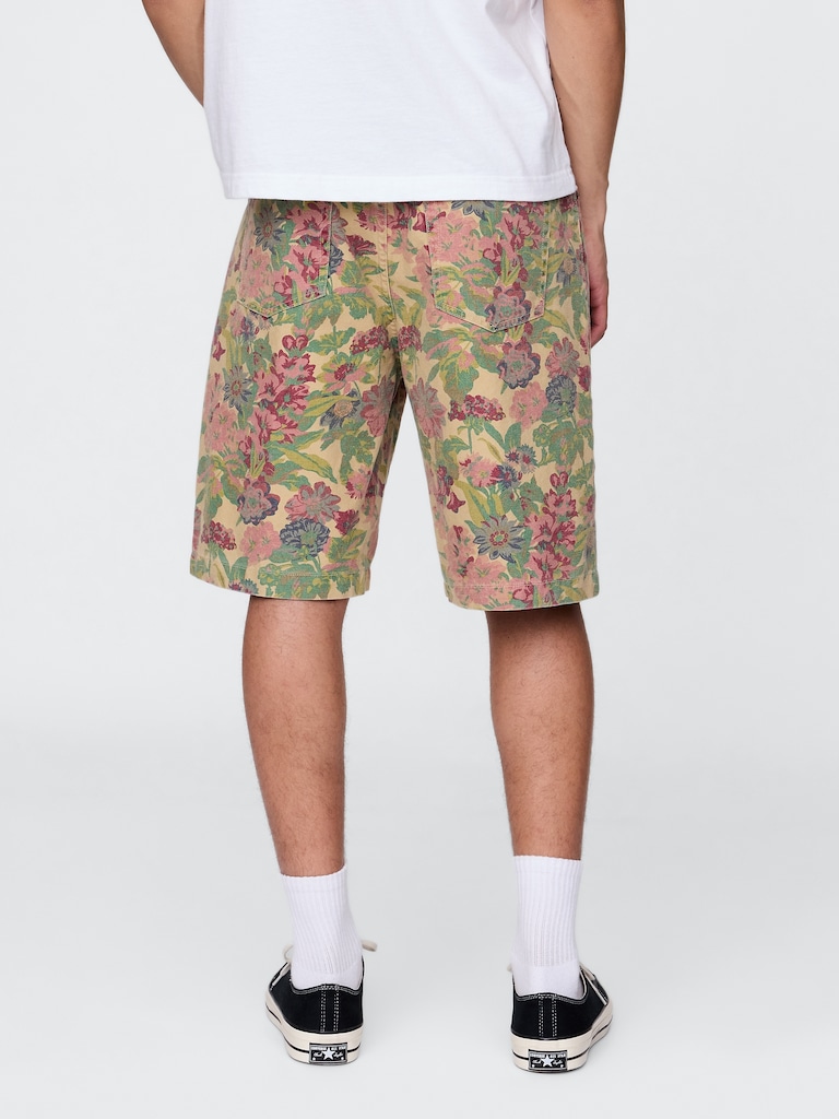 Floral Canvas Shorts