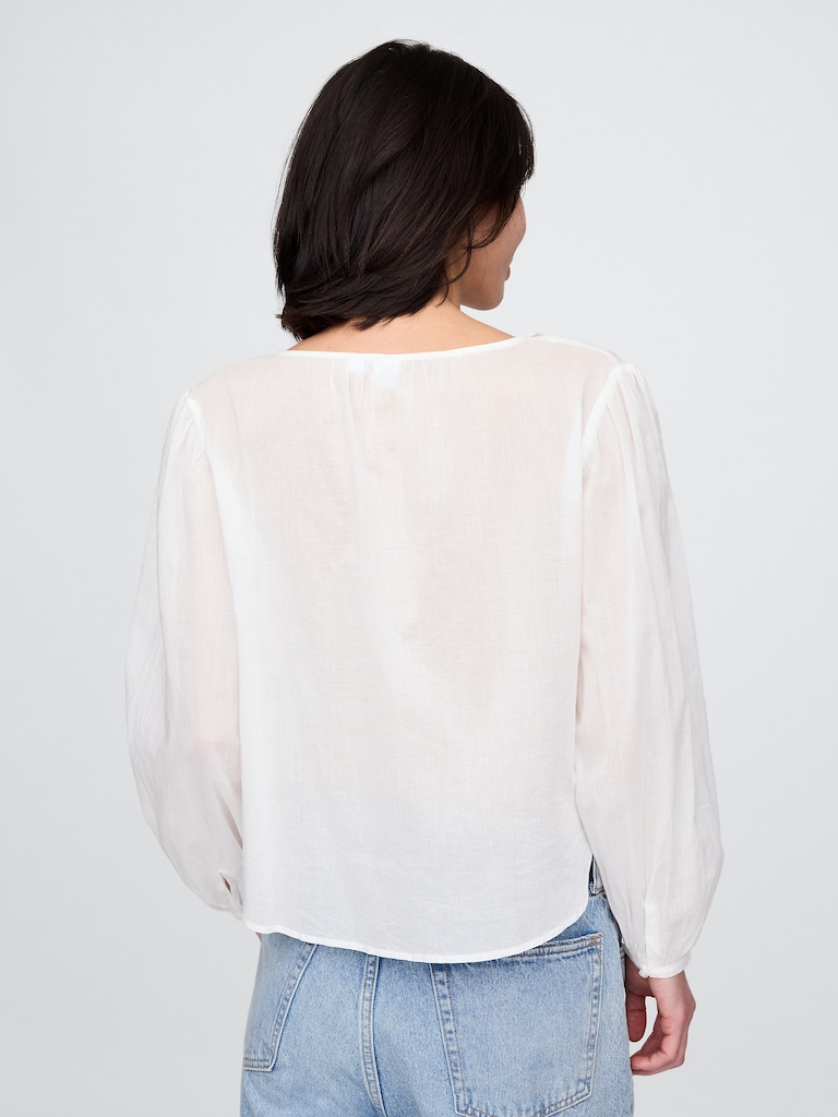 Ruffle V-Neck Shirt