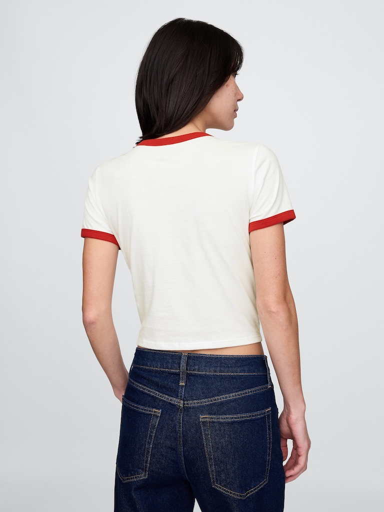 Cotton Jersey Graphic Shrunken T-Shirt