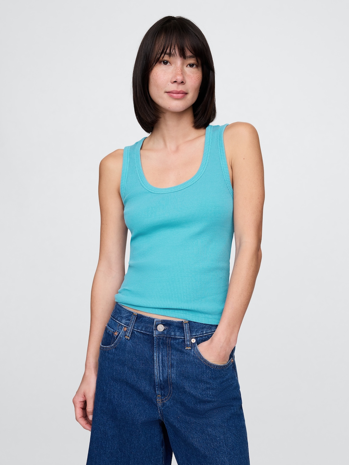 V-Neck Hardware One-Piece Swimsuit