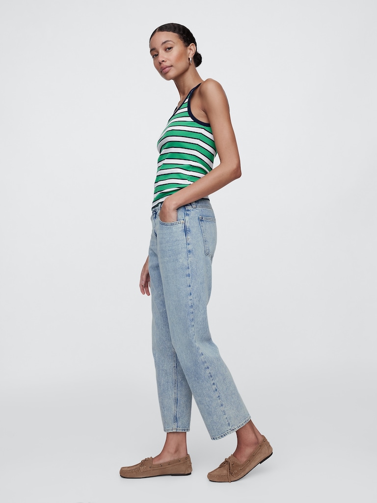 Mid Rise Relaxed Straight Jeans