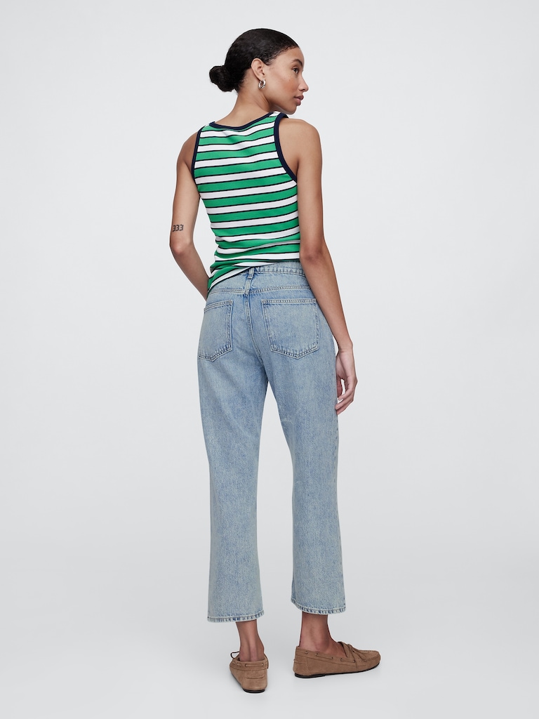 Mid Rise Relaxed Straight Jeans