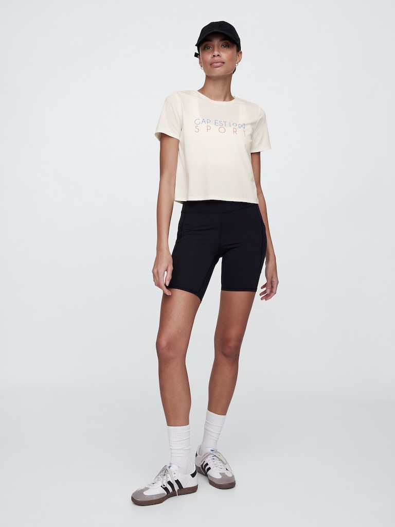 GapFit Brushed Jersey Cropped T-Shirt