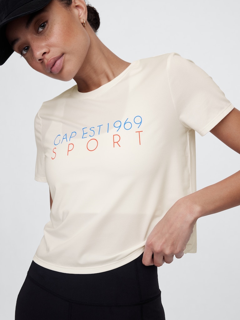 GapFit Brushed Jersey Cropped T-Shirt