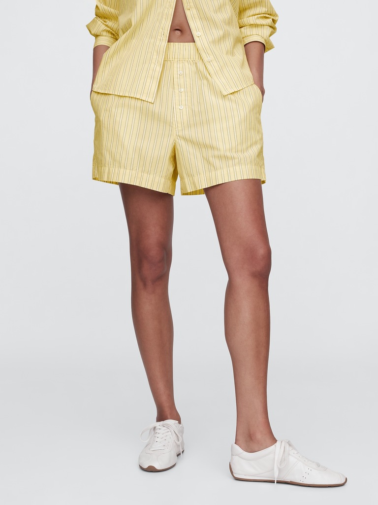 Relaxed Pull-On Poplin Shorts