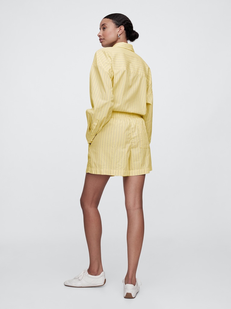 Relaxed Pull-On Poplin Shorts