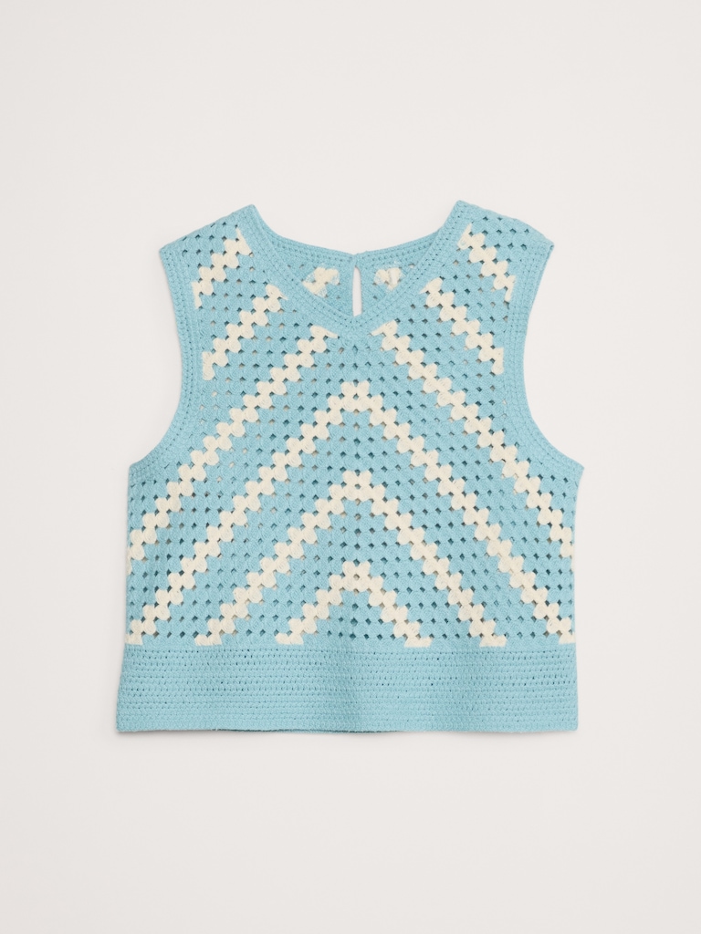 Embroidered Cotton Crochet Top