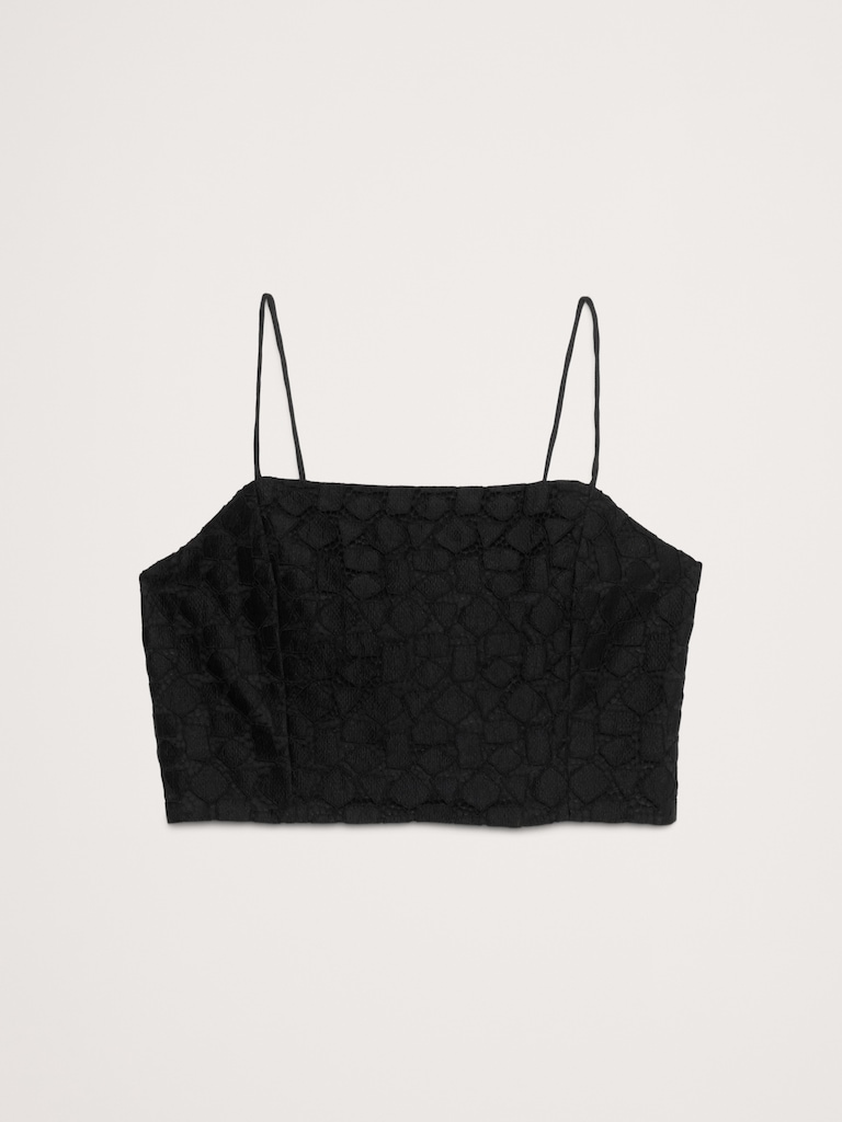 Strappy Geo Lace Cropped Top