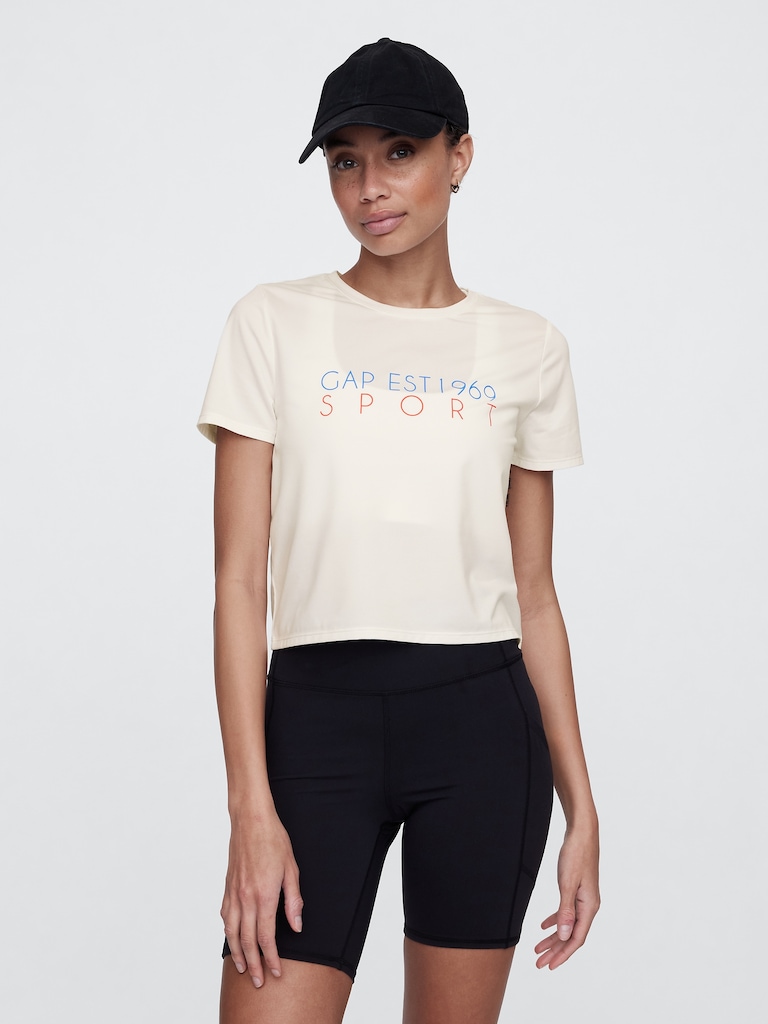 GapFit Brushed Jersey Cropped T-Shirt