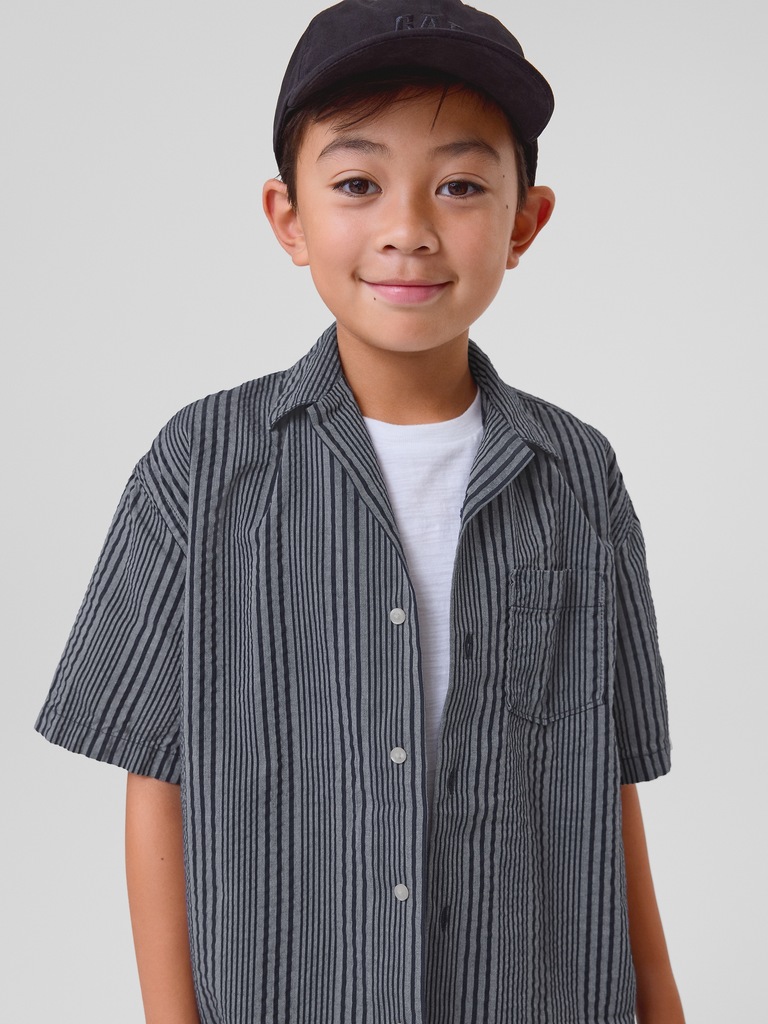 Kids Relaxed Linen-Blend Vacay Shirt