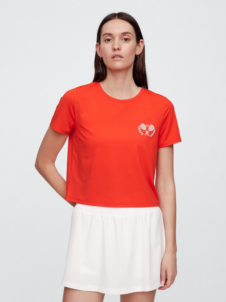GapFit Brushed Jersey Cropped T-Shirt
