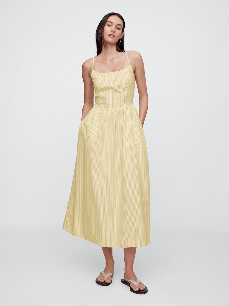 Print Scoopneck Midi Dress