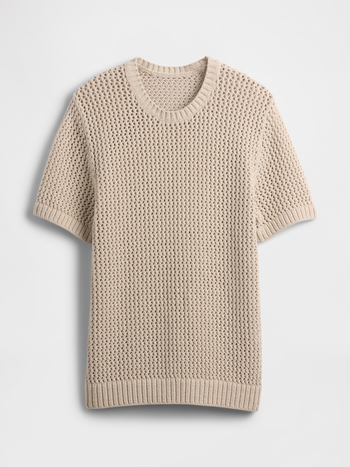 Crochet Mesh Crewneck T-Shirt