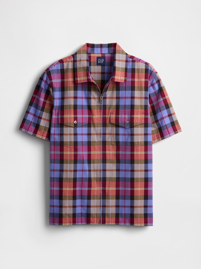 Mixed Plaid Oxford Shirt