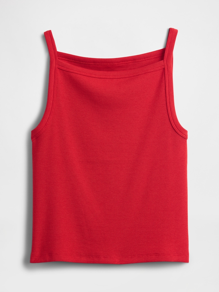 Modern Apron-Neck Crop Tank Top