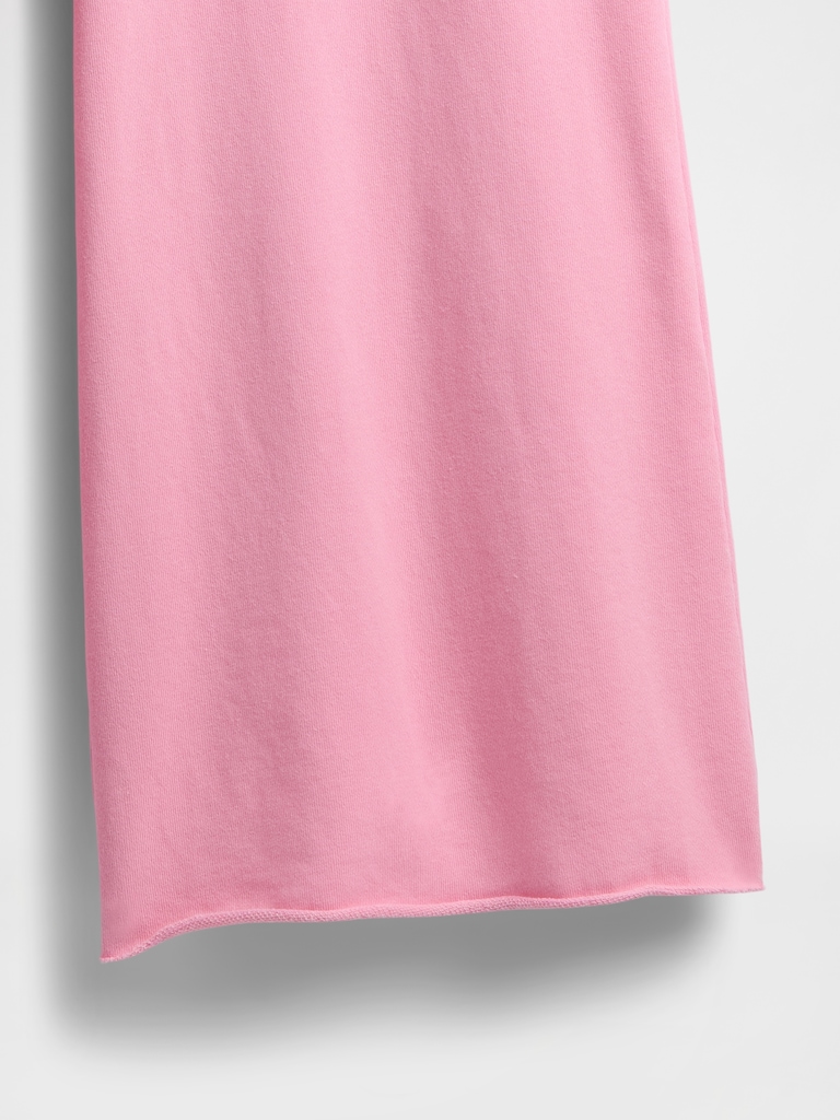 French Terry Wide-Leg Rolled-Hem Sweatpants