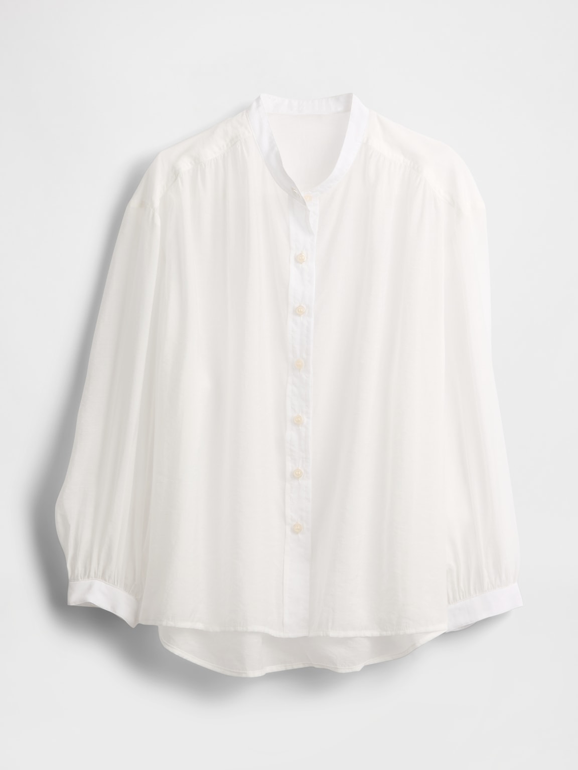 Sheer Button-Front Shirt