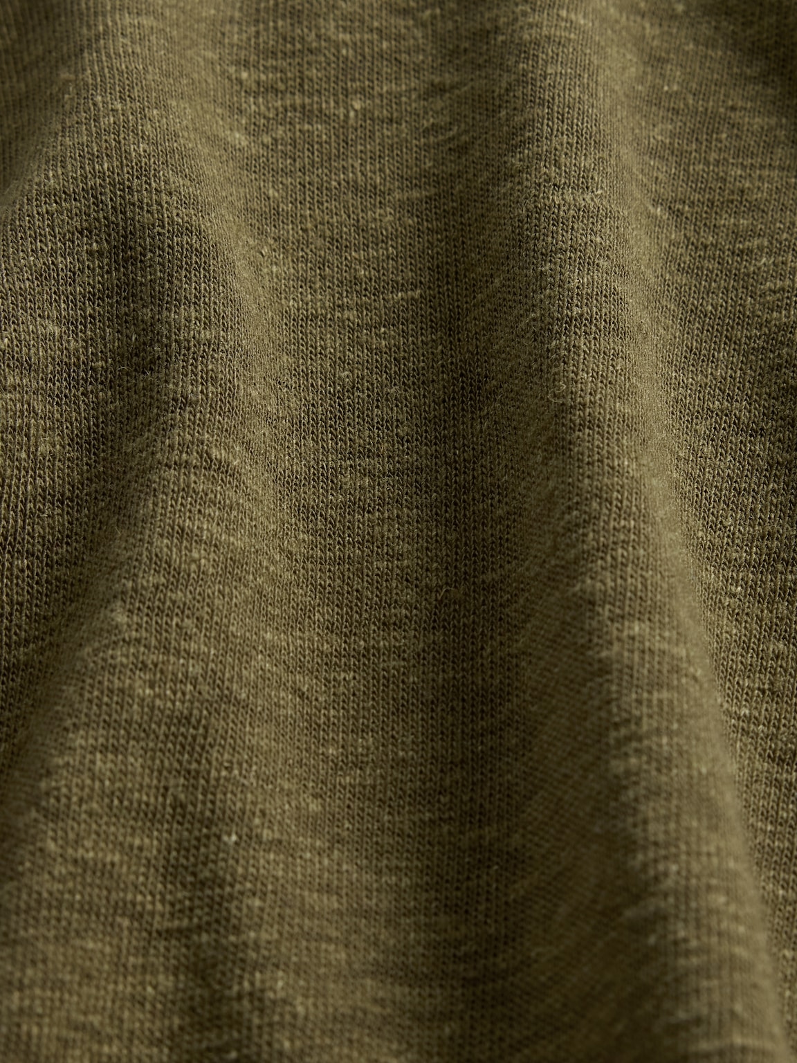 Linen-Blend V-Neck Crop T-Shirt