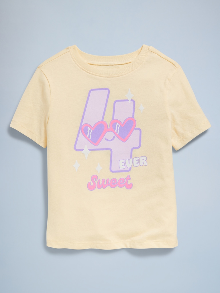 Birthday Graphic T-Shirt for Toddler Girls