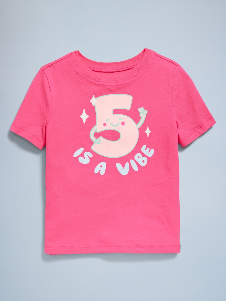 Birthday Graphic T-Shirt for Toddler Girls