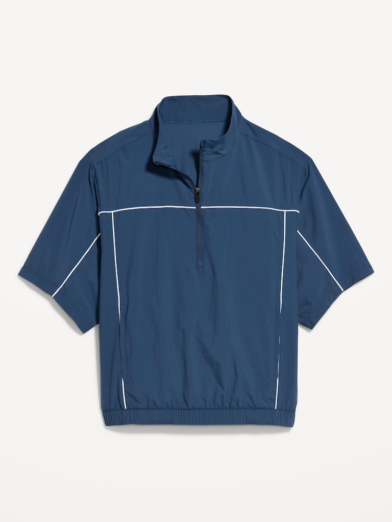 Short-Sleeve Nylon Half-Zip Top