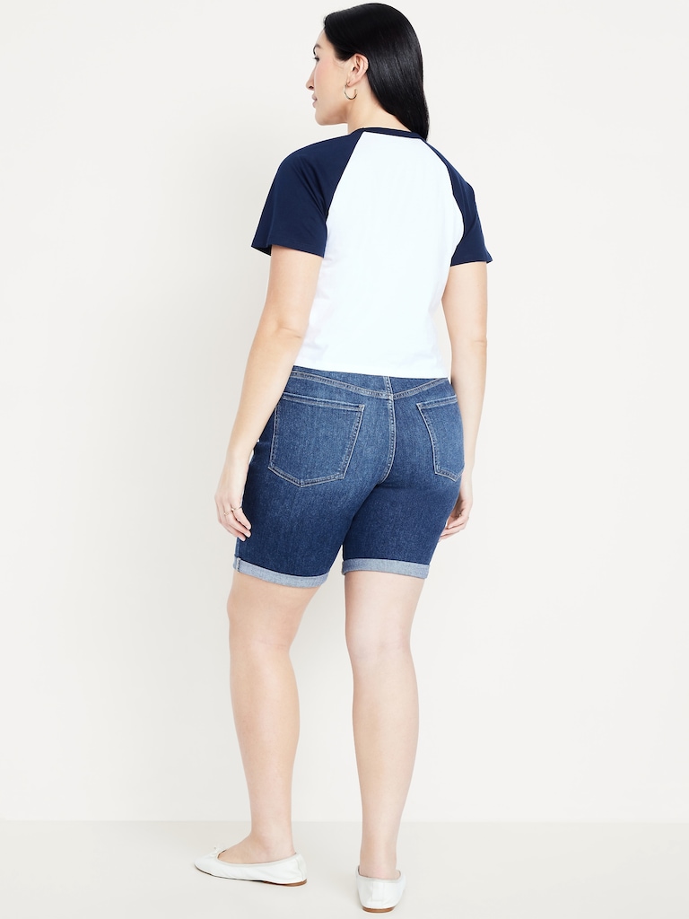 High-Waisted Wow Jean Shorts -- 9-inch inseam