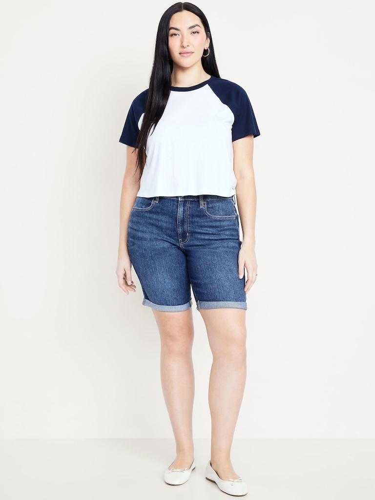 High-Waisted Wow Jean Shorts -- 9-inch inseam