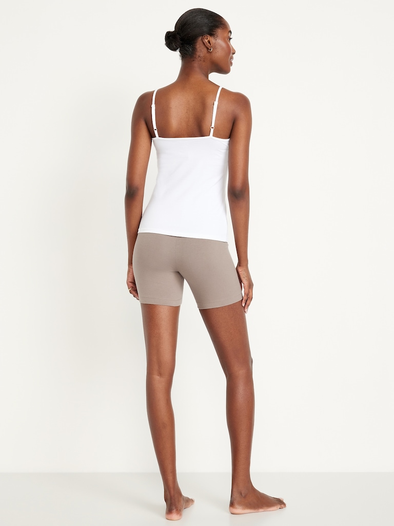 High-Waisted Jersey Biker Shorts -- 6-inch inseam