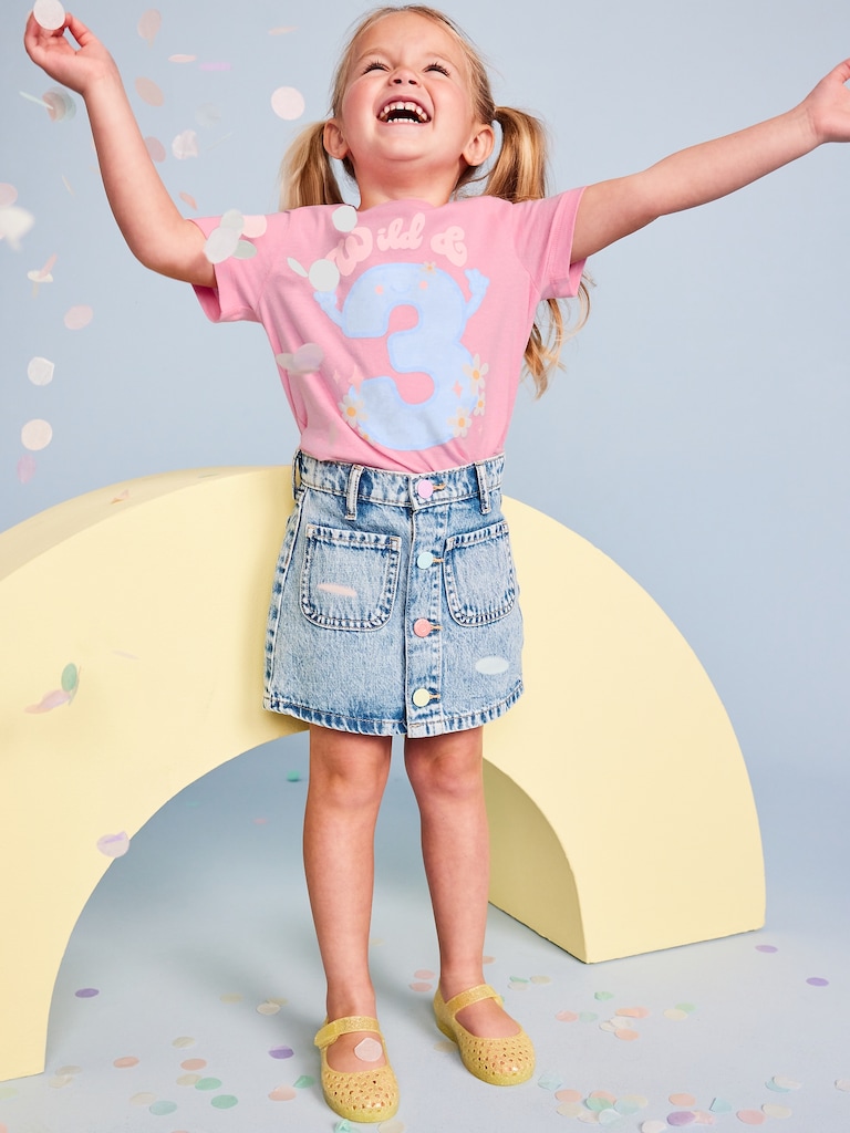 Birthday Graphic T-Shirt for Toddler Girls