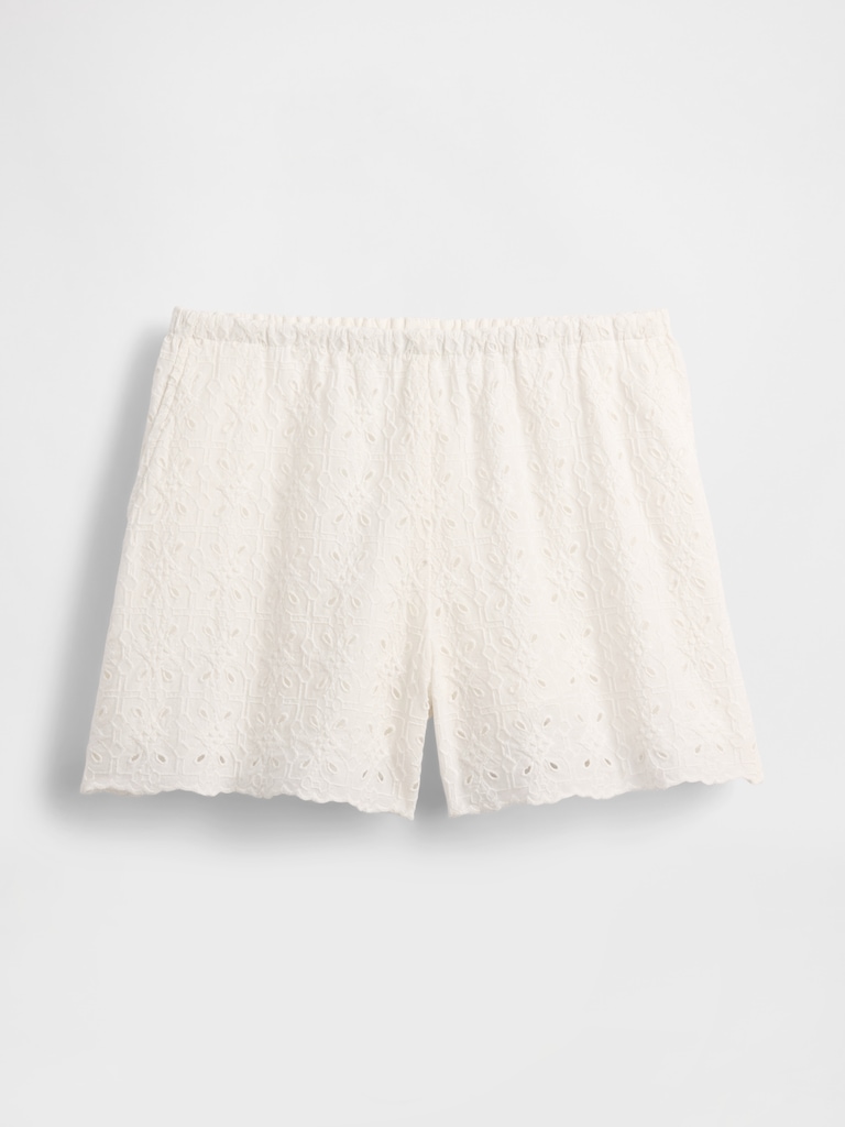 High Rise Eyelet Easy Shorts