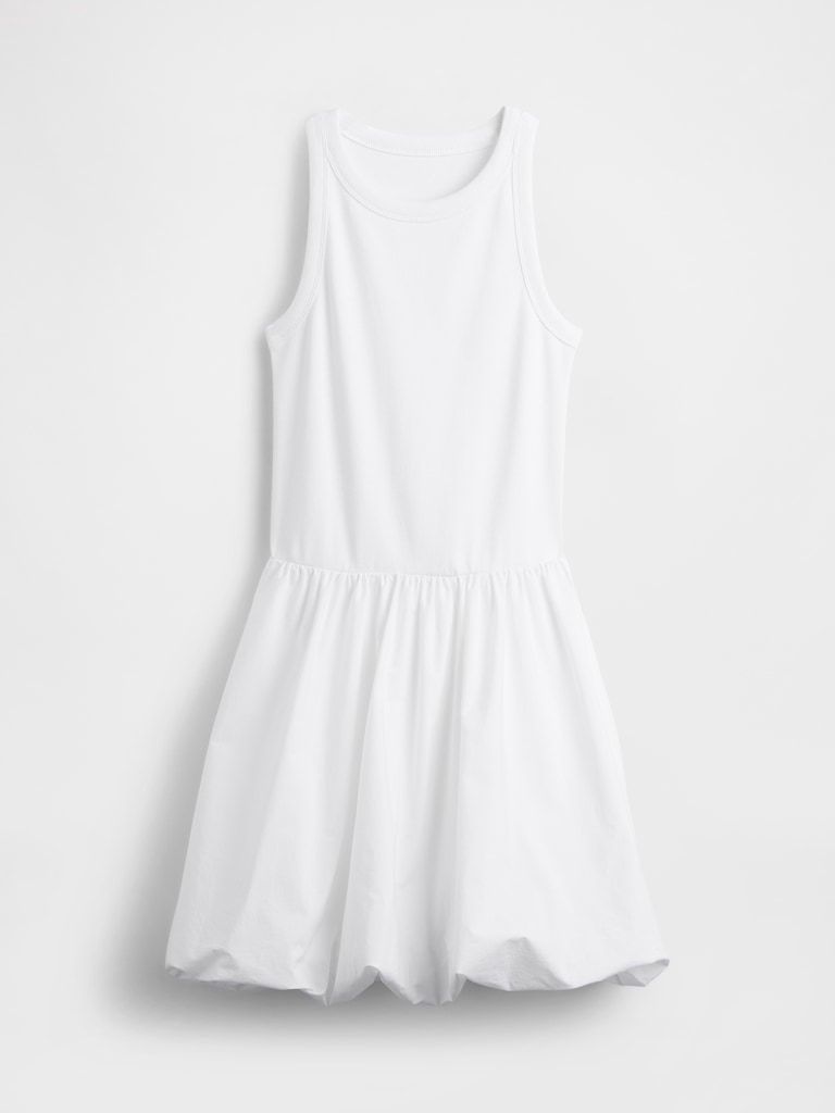 Mixed Media Bubble Mini Dress
