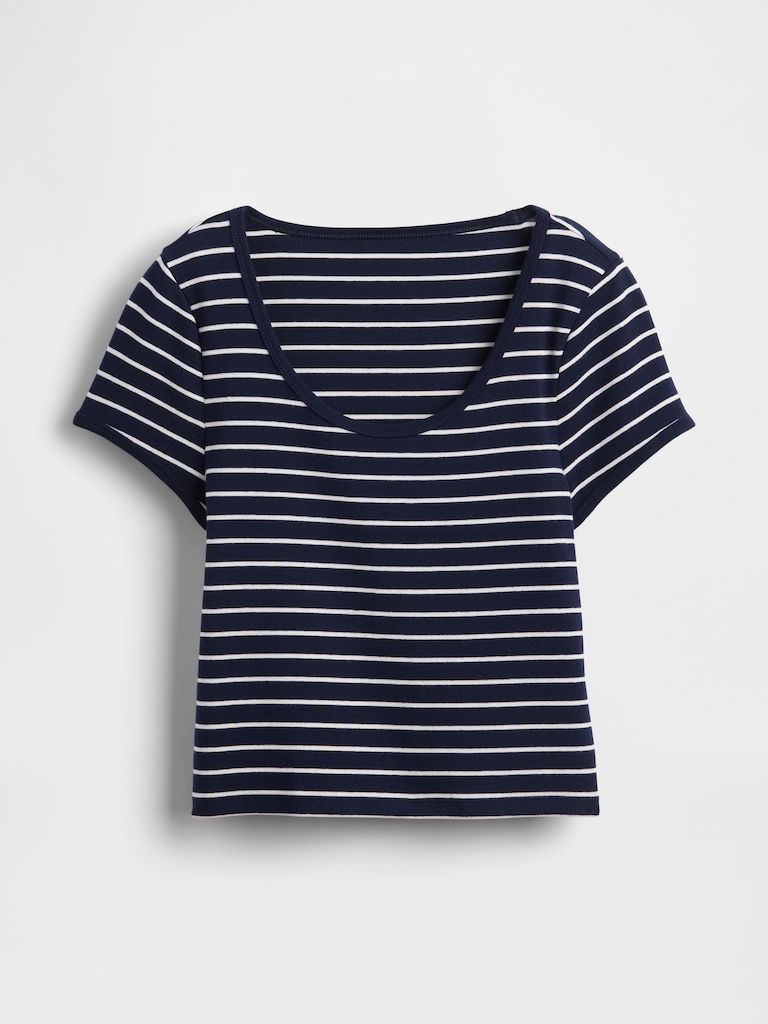Modern Cap-Sleeve Crop T-Shirt