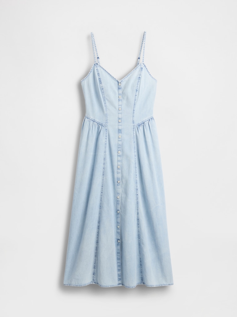 Denim Seamed Maxi Dress