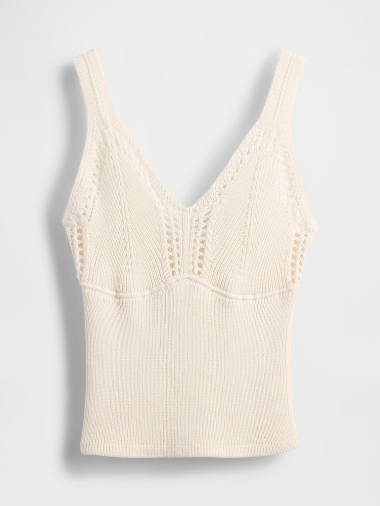 Crochet Sweater Crop Tank Top