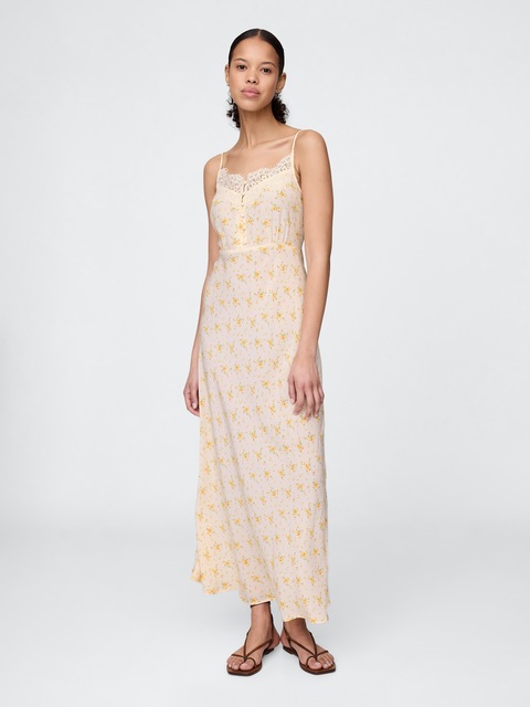 chinese dress ladies GAP Womens Tie-Front Woven Maxi Dress Optic White V4 XS at Amazon Women's  Clothing store