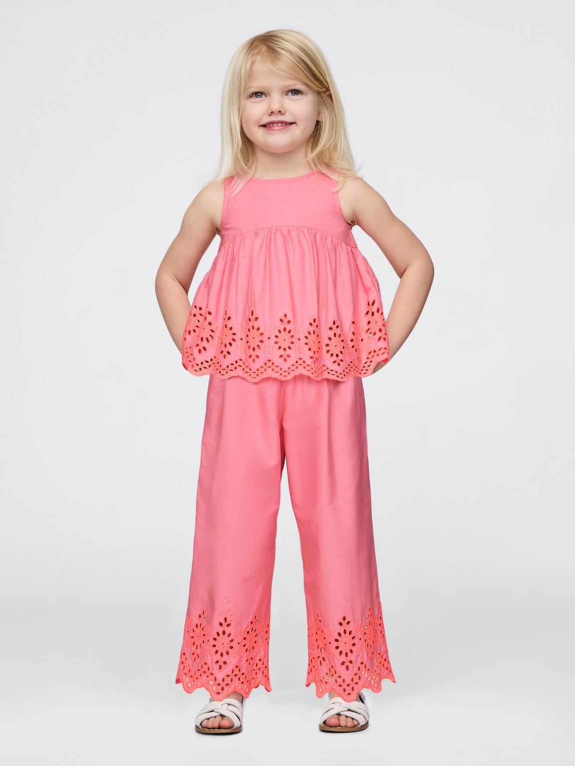Baby & Toddler Eyelet Poplin Outfit Set