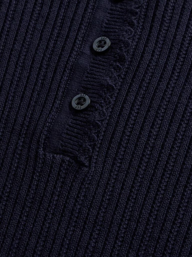 Pointelle Henley Sweater Top