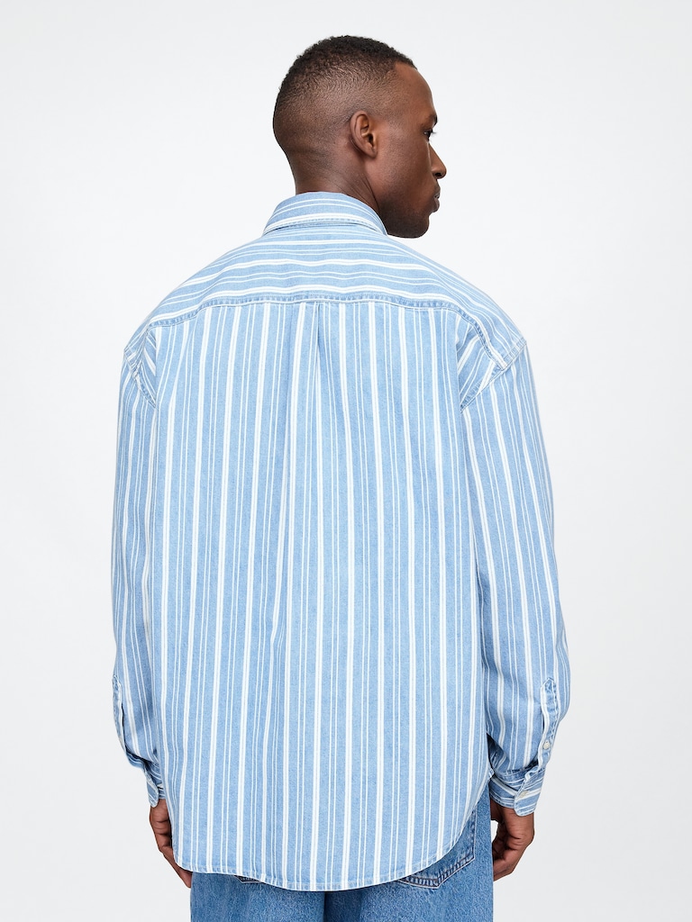 Denim Stripe Big Shirt
