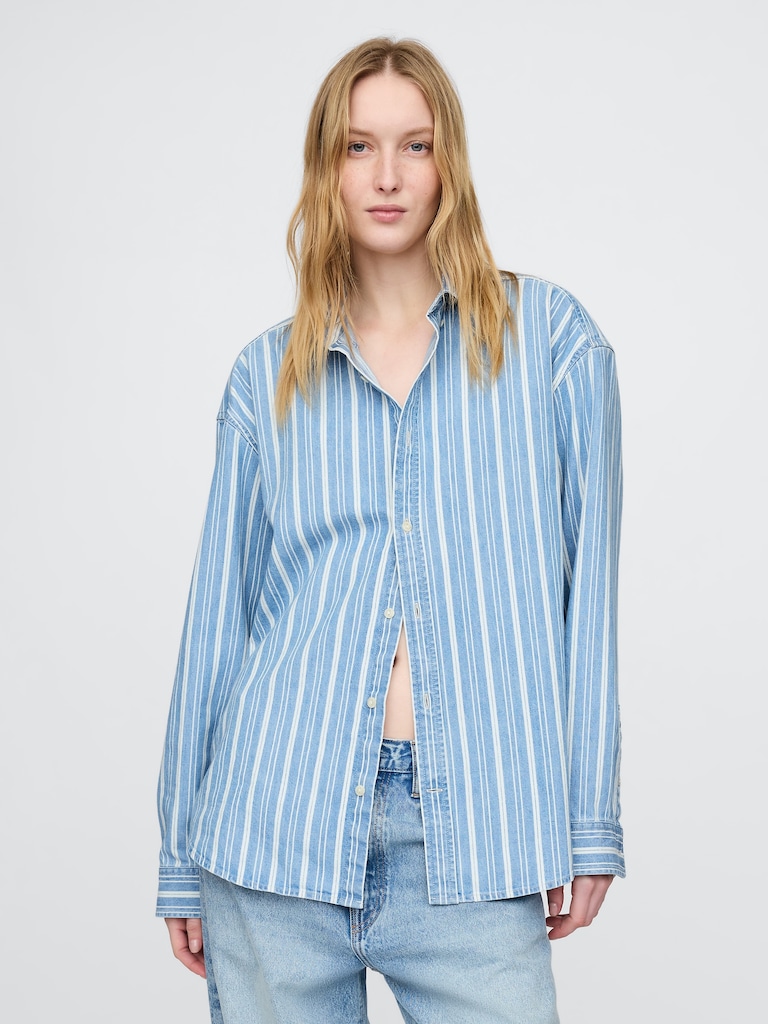 Denim Stripe Big Shirt
