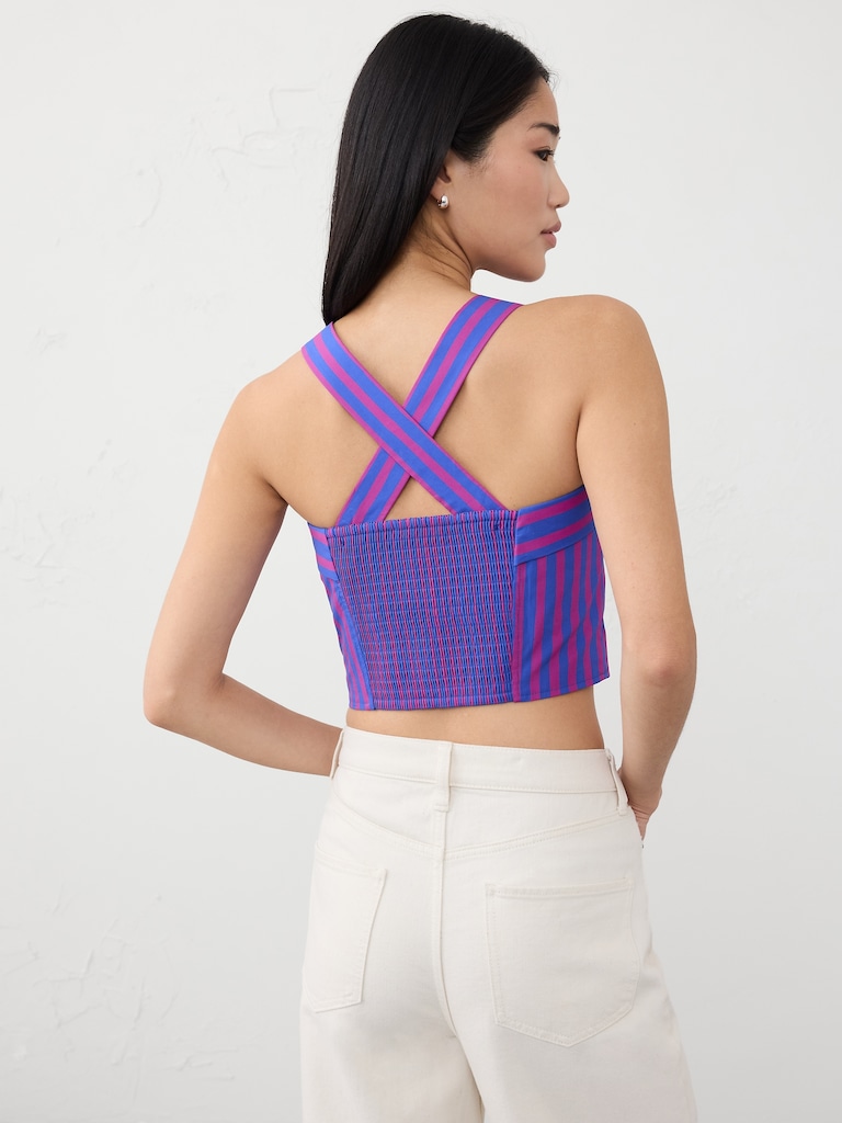 Cross-Back Cropped Top
