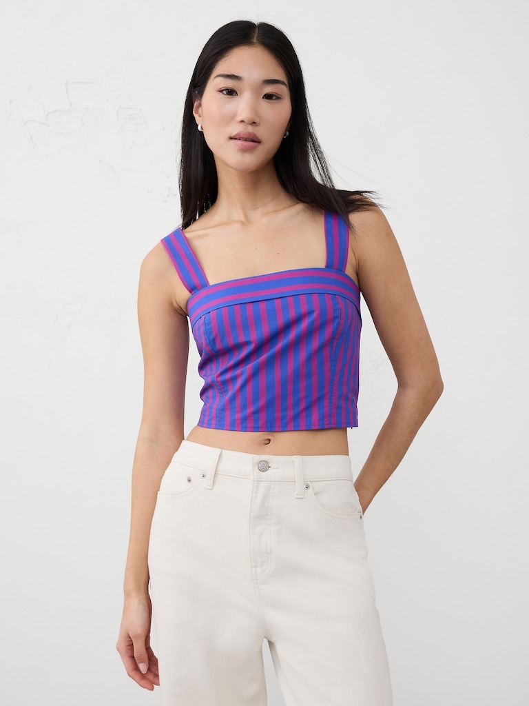 Cross-Back Cropped Top