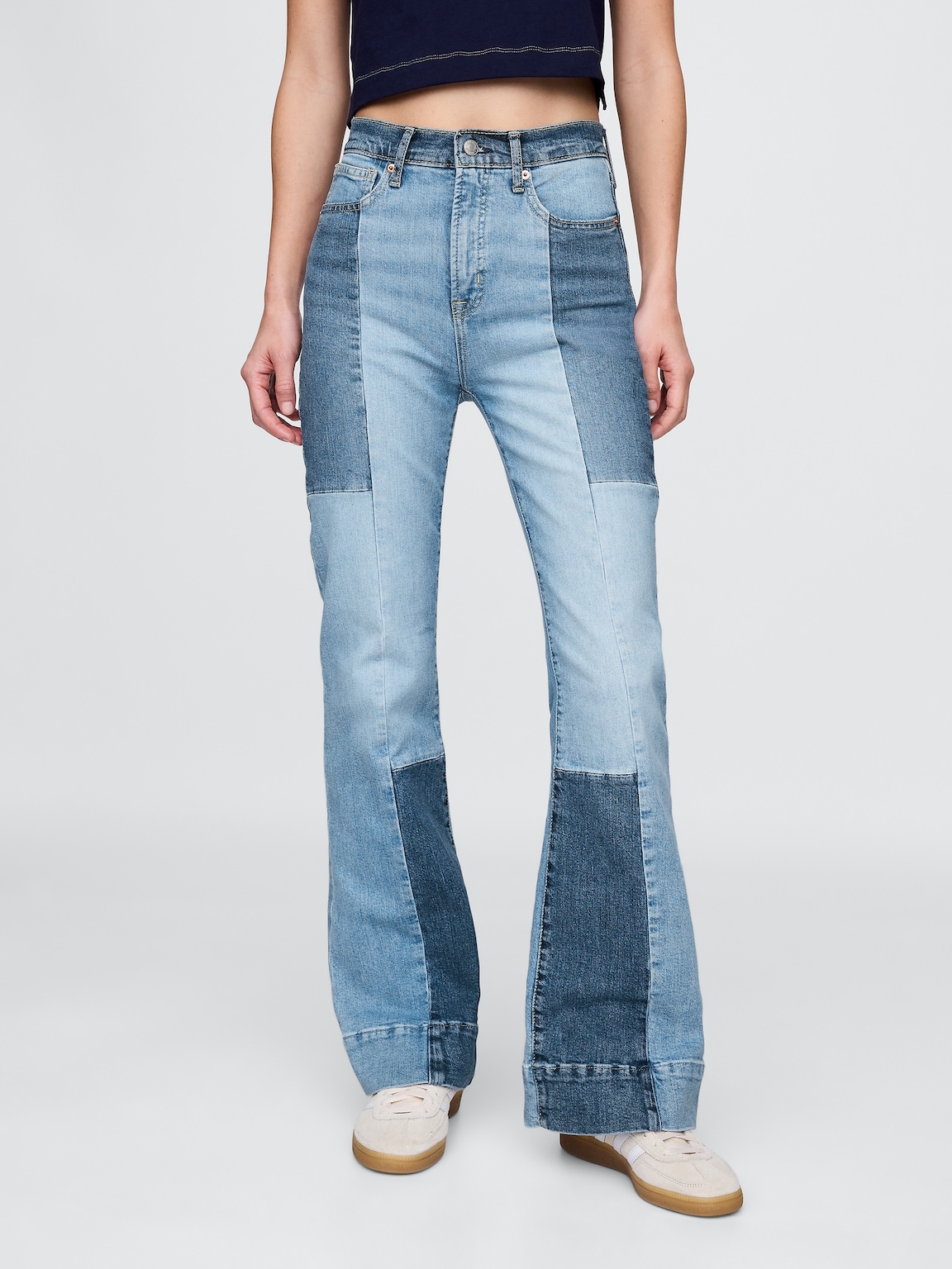 High Rise Patchwork '70s Flare Jeans