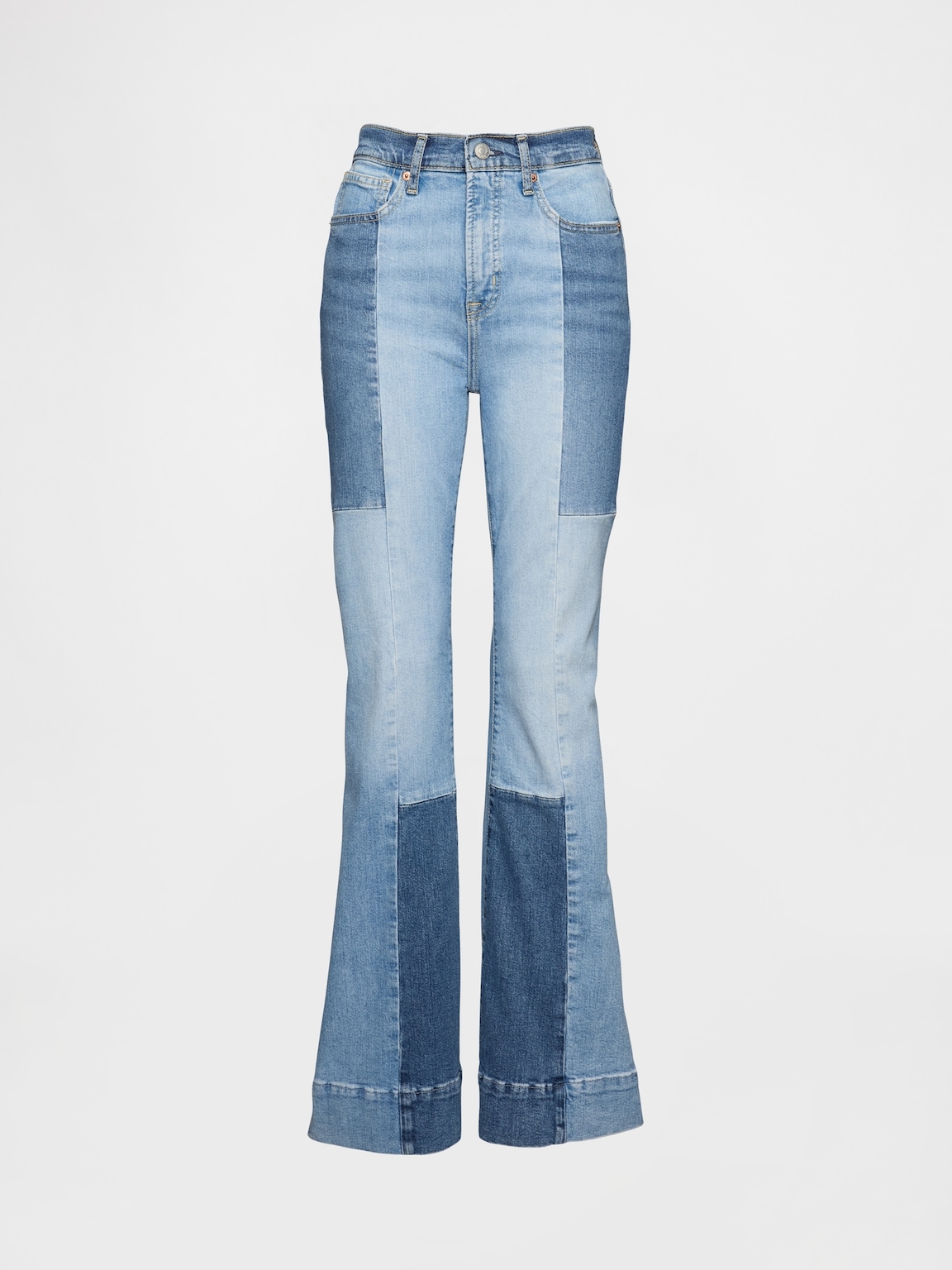 High Rise Patchwork '70s Flare Jeans