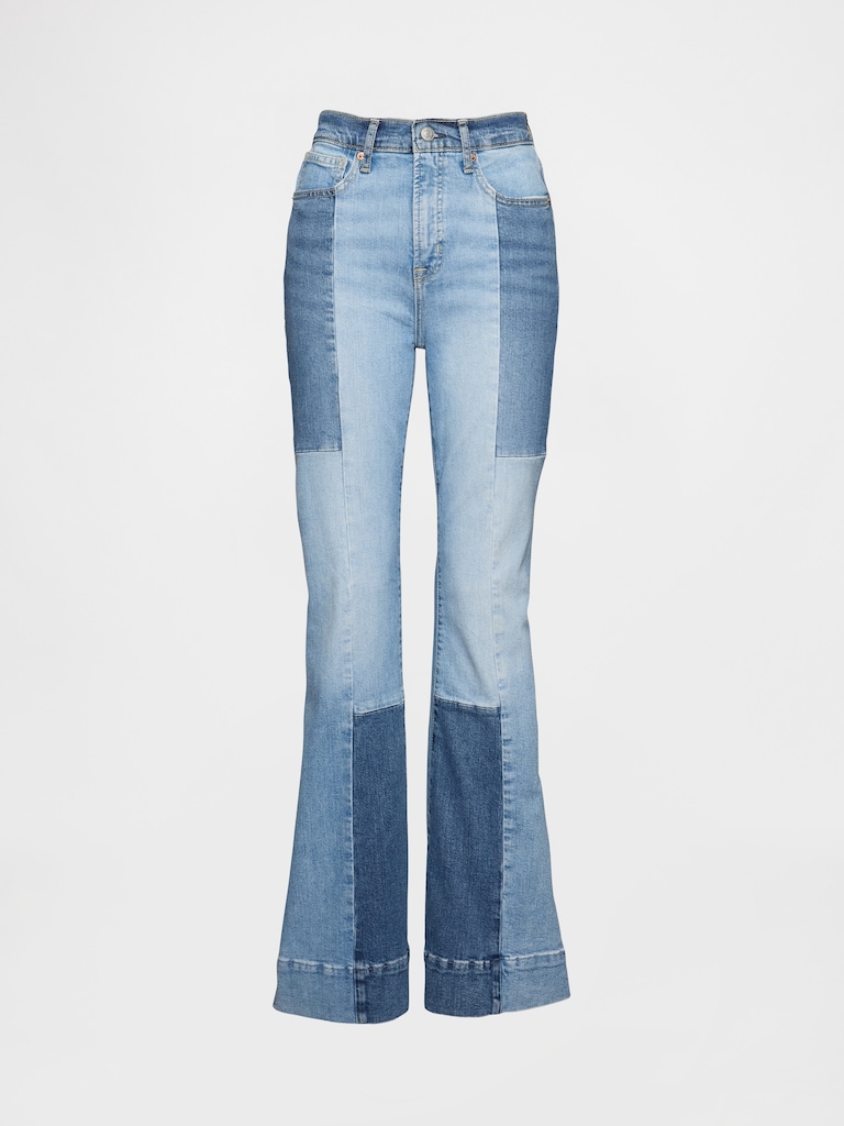 High Rise Patchwork '70s Flare Jeans