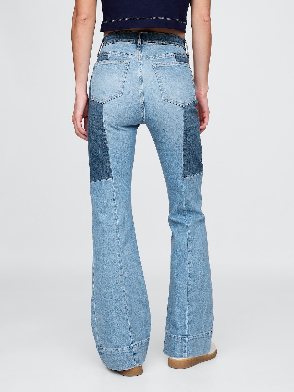 High Rise Patchwork '70s Flare Jeans