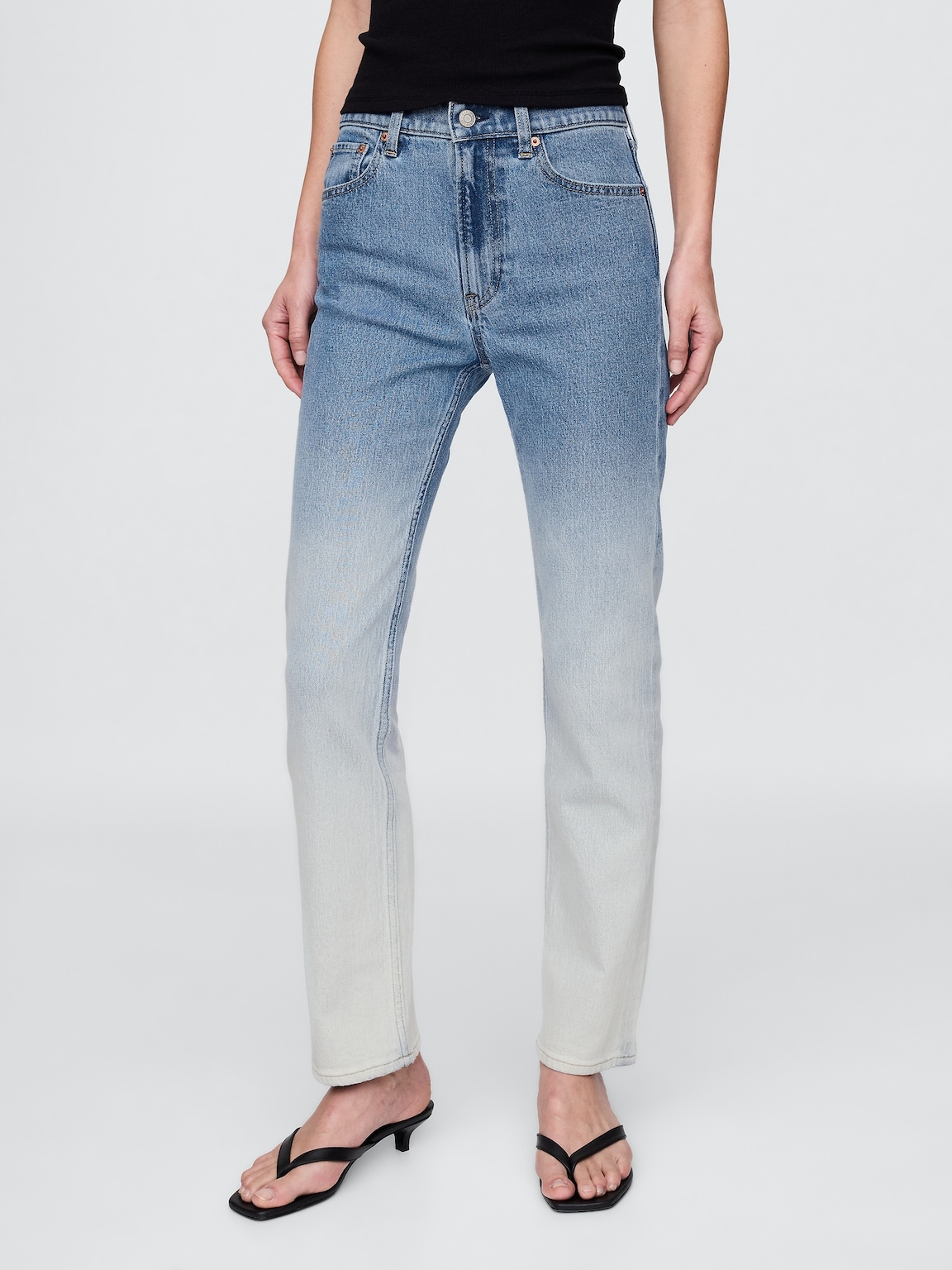 High Rise Ombré '90s Slim Straight Jeans