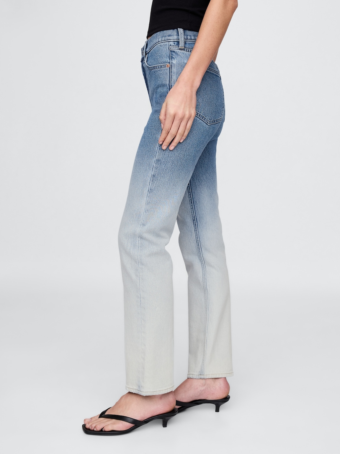 High Rise Ombré '90s Slim Straight Jeans