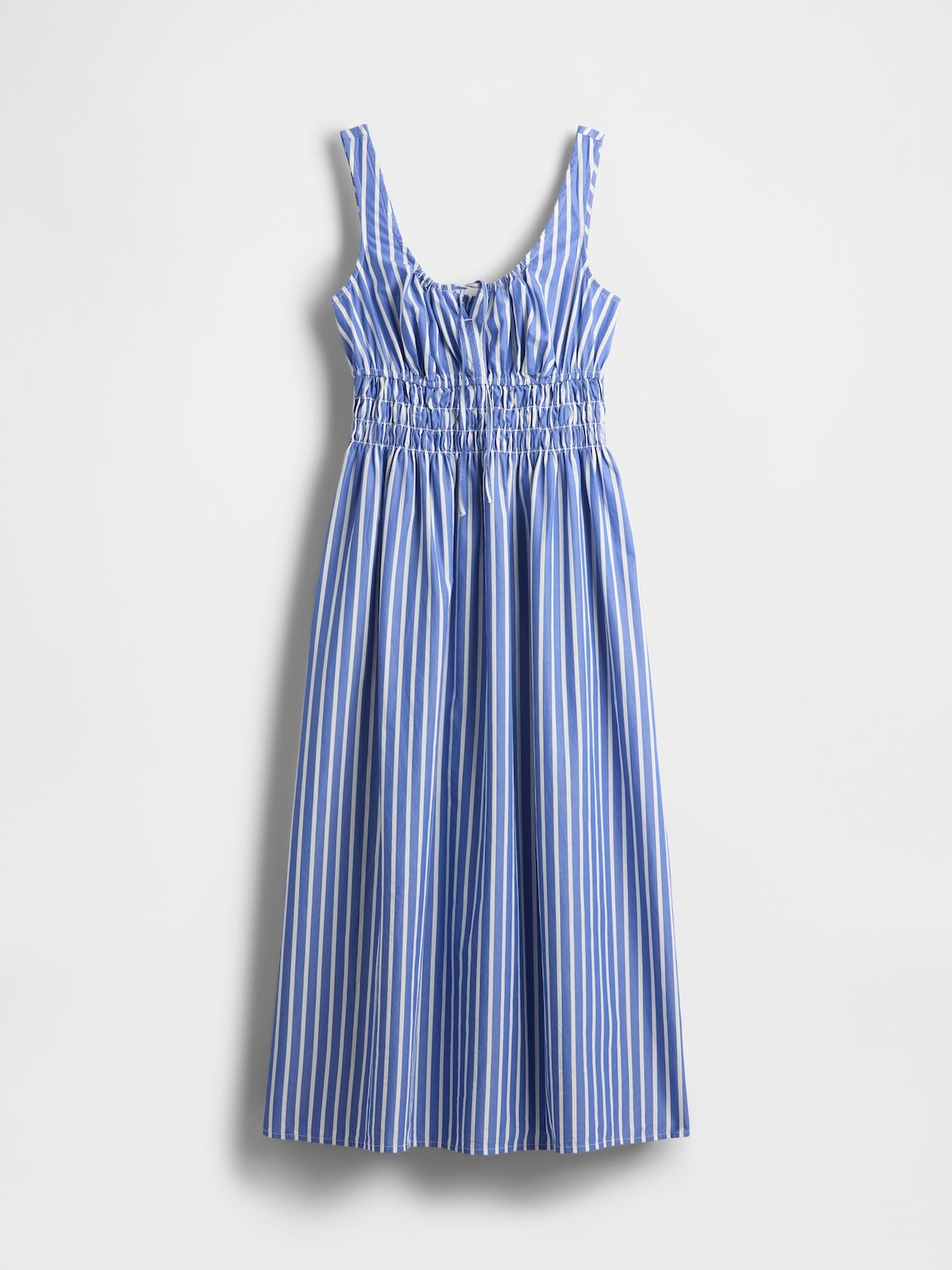 Poplin Smocked Midi Dress